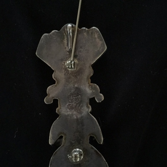 Vintage Silver/Turquoise Native American Pin - Picture 3 of 5